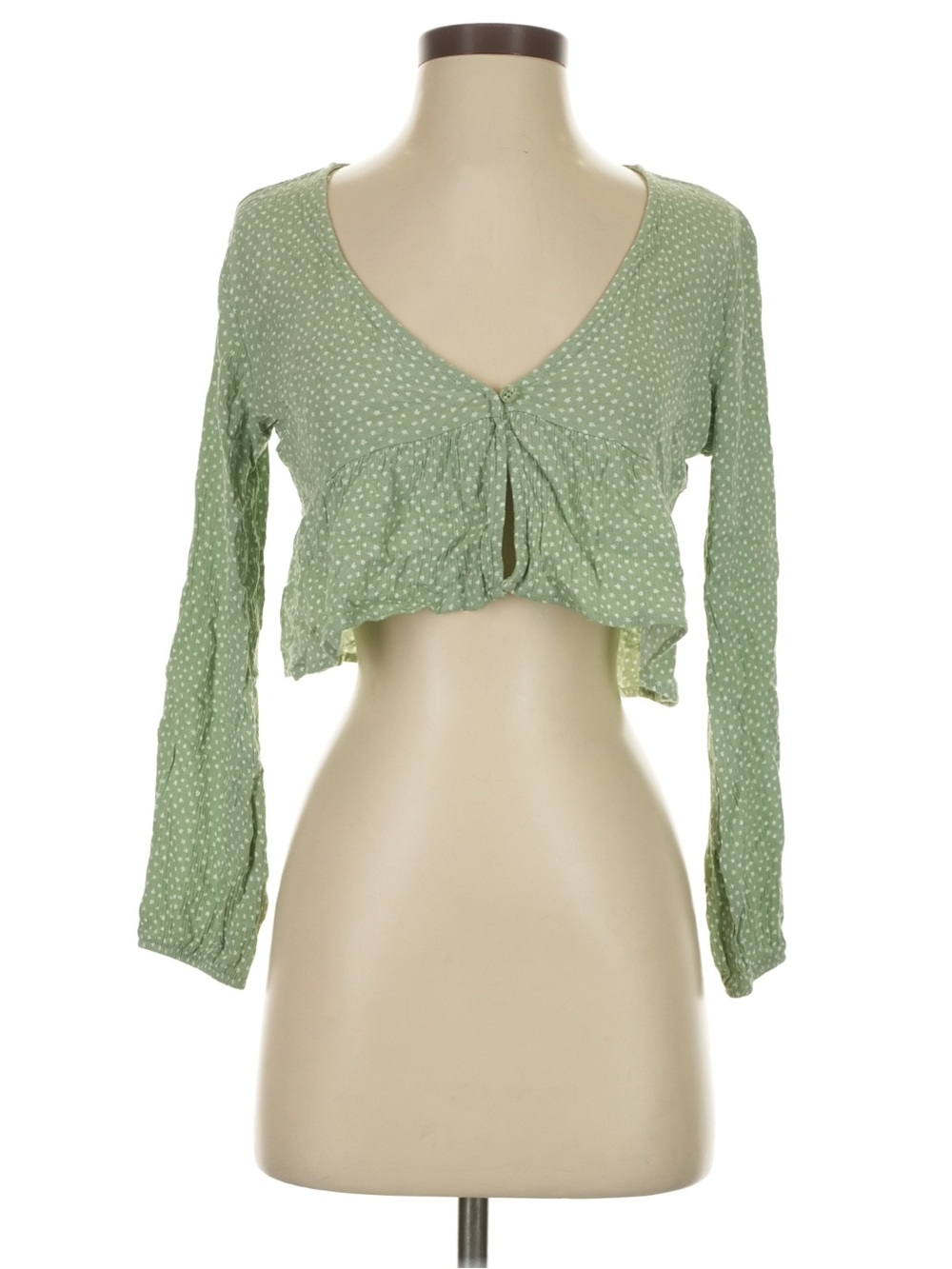 Sage Green Tie-Front Top